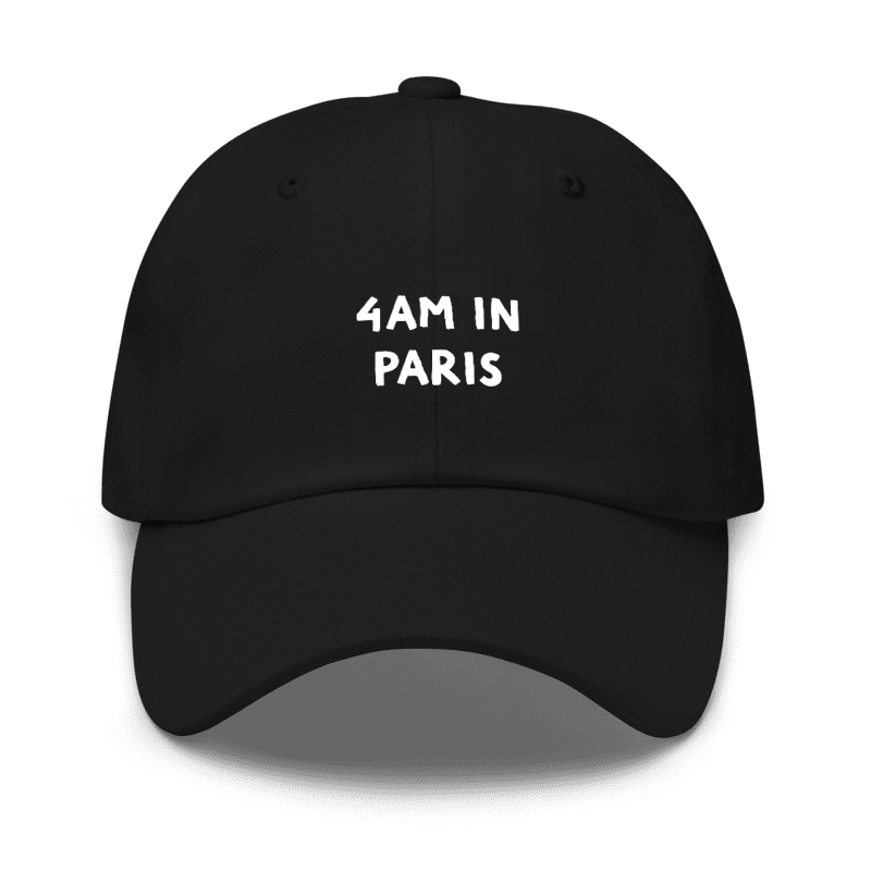 Casquette streetwear Paris – dad cap 4AM in Paris - Black