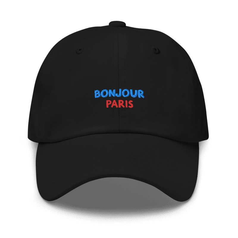 Casquette Bonjour Paris – dad cap chic inspiré de la capitale - Noir