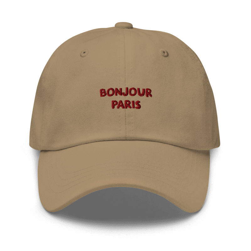 Casquette Bonjour Paris – dad cap chic inspiré de la capitale - Kaki