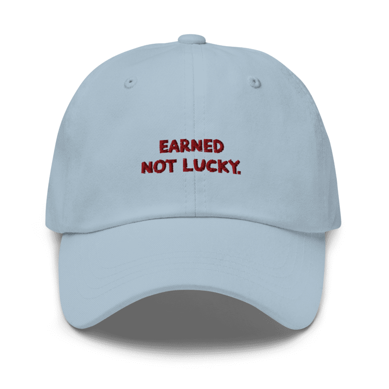 Casquette streetwear Paris – dad cap EARNED, NOT LUCKY - Blue