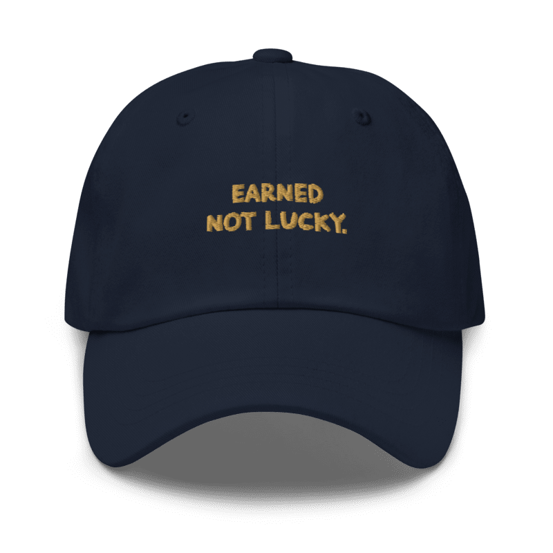 Casquette streetwear Paris – dad cap EARNED, NOT LUCKY - Navy