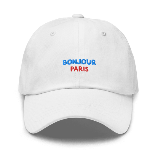 Casquette Bonjour Paris – dad cap chic inspiré de la capitale - Blanc
