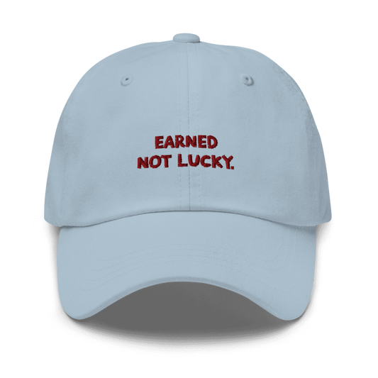 Casquette streetwear Paris – dad cap EARNED, NOT LUCKY - Blue